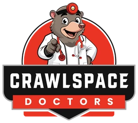 Crawl Space Doctors logo: cartoon doctor bear mascot above the words Crawlspace Doctors